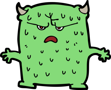 Bir insan tarafından çizilmiş küçük uzaylı çizgi filmi.