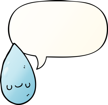 bir insan tarafından çizilmiş yumuşak eğimli konuşma baloncuklu tatlı yağmur damlası.