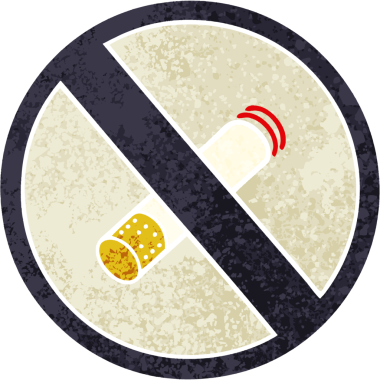 Sigara içilmeyen bir insan tarafından çizilmiş retro illüstrasyon tarzı çizgi film.