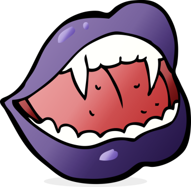 Bir insan tarafından çizilmiş vampir dudakları.