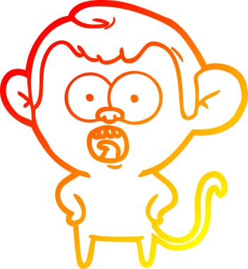 Bir insan tarafından çizilmiş bir çizgi filmin sıcak gradyan çizimi.