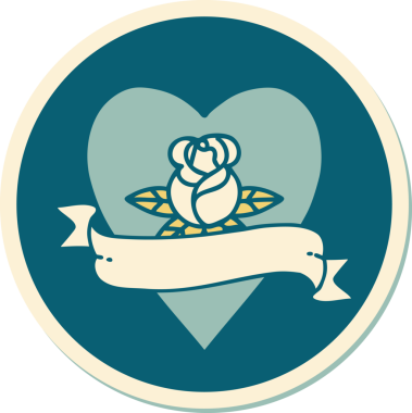 Bir insan tarafından çizilmiş, geleneksel kalp şeklinde dövme çıkartması.