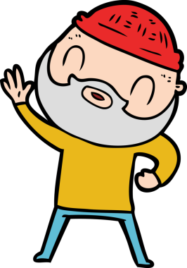 Bir insan tarafından çizilmiş sakallı bir adam.