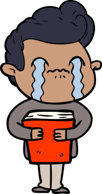 Bir insan tarafından çizilmiş ağlayan çizgi film adamı.