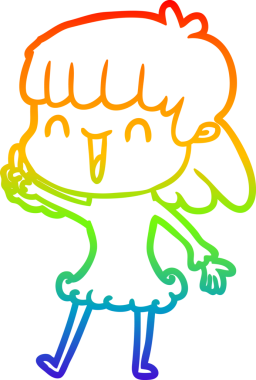 gökkuşağı gradyan çizimi bir insan tarafından çizilmiş bir karikatür kadın