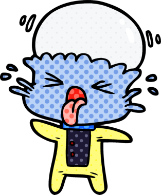 Bir insan tarafından çizilmiş garip bir uzaylı çizgi filmi.