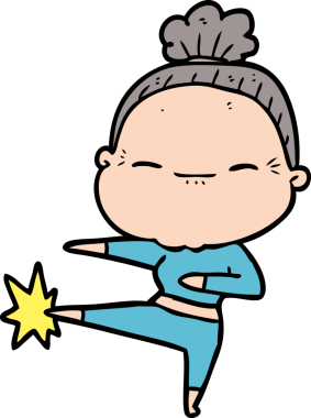 Bir insan tarafından çizilmiş barışçıl yaşlı bir kadın.