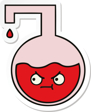 Bir insan tarafından çizilmiş şirin bir karikatür bilim deneyinin çıkartması.