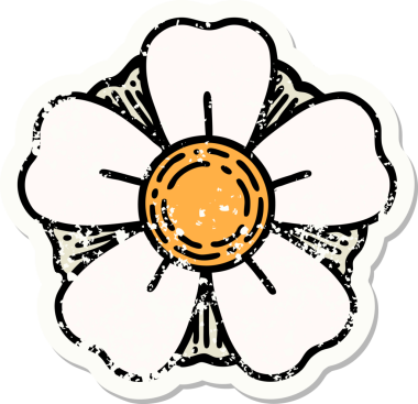 Bir insan tarafından çizilmiş geleneksel bir çiçek stili dövmesi.