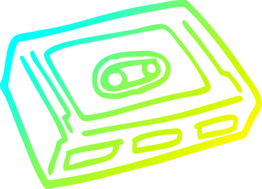 Bir insan tarafından çizilmiş bir kaset kasetinin soğuk gradyan çizimi.