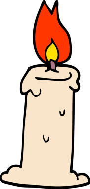 Bir insan tarafından çizilmiş karton mum.