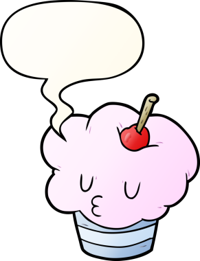 Bir insan tarafından çizilmiş konuşma baloncuklu komik çizgi film keki.