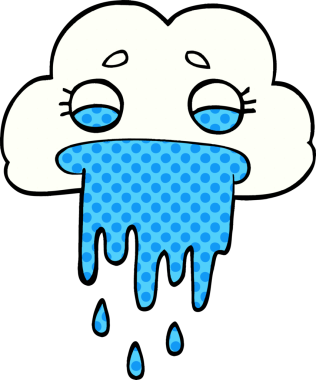 Bir insan tarafından çizilmiş karalama yağmur bulutu