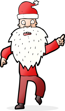 Bir insan tarafından çizilmiş Noel Baba çizgi filmi.