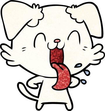 Bir insan tarafından çizilmiş nefes nefese bir köpek.