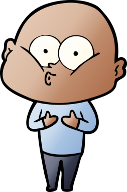 Bir insan tarafından çizilmiş kel bir adam.