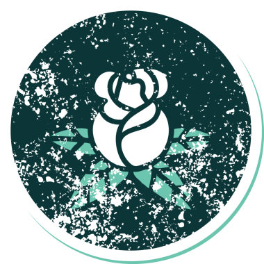 Bir insan tarafından çizilmiş tek bir gülün sembolik dövmeli görüntüsü.