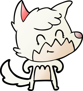 Bir insan tarafından çizilmiş çizgi film dostu tilki.