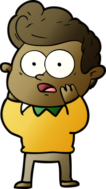 Bir insan tarafından çizilmiş çizgi film bakışlı adam.