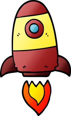 bir insan tarafından çizilmiş karalama uzay roketi