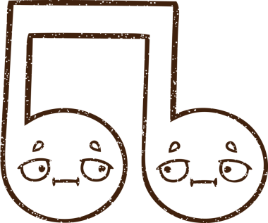 Bir insan tarafından çizilmiş müzikal Notalar Kömür Çizimi