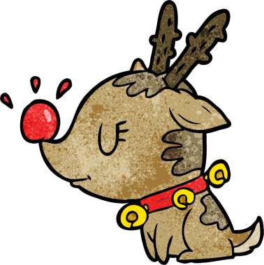 Bir insan tarafından çizilmiş karikatür Noel geyiği.