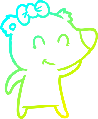 Bir insan tarafından çizilmiş bir dişi ayı çizgi filmi.