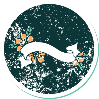 Bir pankartın ve bir insanın çizdiği çiçeklerin sembolik dövmeli resmi