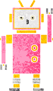 Bir insan tarafından çizilmiş bir robotun retro çizim tarzı karikatürü