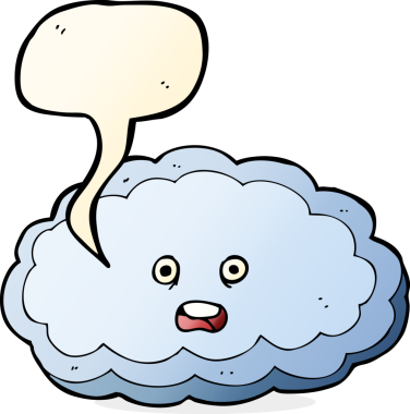 bir insan tarafından çizilmiş konuşma balonlu karikatür dekoratif bulut