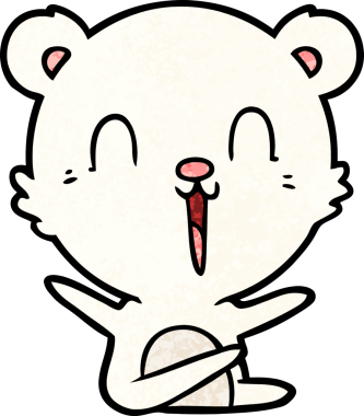 Bir insan tarafından çizilmiş mutlu kutup ayısı karikatürü