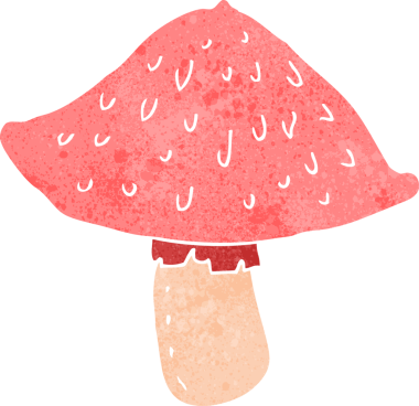 Bir insan tarafından çizilmiş vahşi mantarlar.