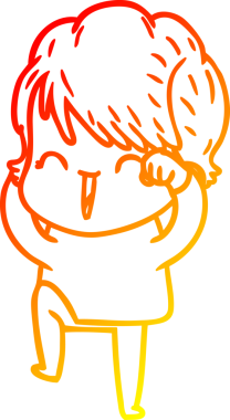 Bir insan tarafından çizilmiş gülen bir karikatür çizimi.