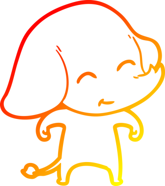 Bir insan tarafından çizilmiş şirin bir fil çizimi.