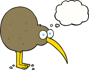 Bir insan tarafından çizilmiş serbest çizim baloncuk kivi.