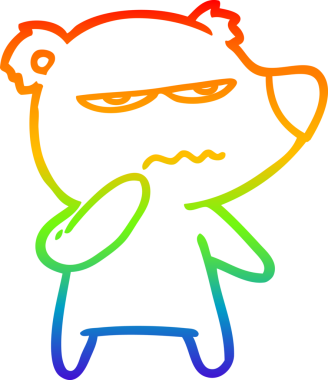 Bir insan tarafından çizilmiş kızgın bir ayı kutup karikatürü çizimi.