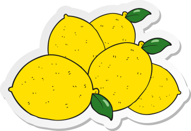 Bir insan tarafından çizilmiş limonların çıkartması.