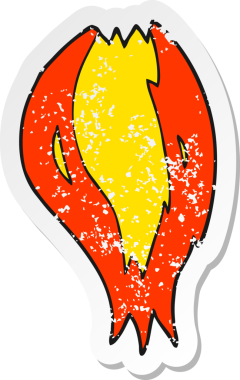 Bir insan tarafından çizilmiş roket gemi alevlerinin gerilimli yapıştırması