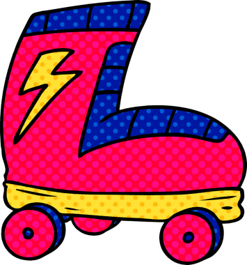 Bir insan tarafından çizilmiş el çizimi karikatür paten çizimi.