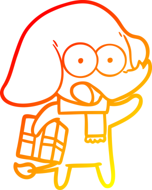 Bir insan tarafından çizilmiş şirin bir fil çizimi.