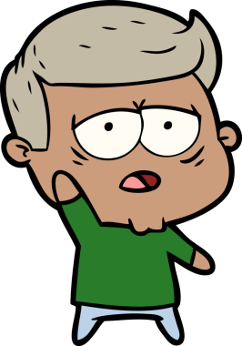 Bir insan tarafından çizilmiş yorgun bir adam.