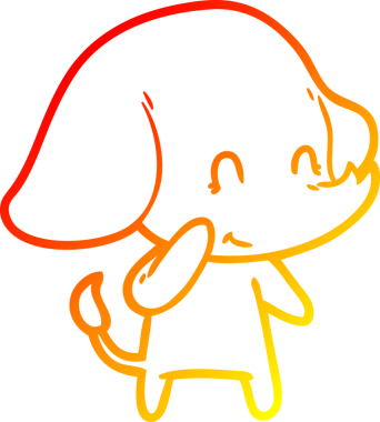 Bir insan tarafından çizilmiş şirin bir fil çizimi.