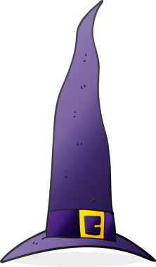 Bir insan tarafından çizilmiş karikatür cadı şapkası.