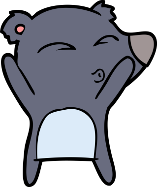 bir insan tarafından çizilmiş bir karikatür ıslık ayısı