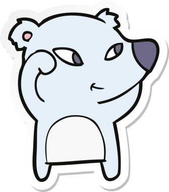 Bir insan tarafından çizilmiş şirin bir ayının çıkartması.