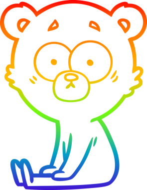 Sinirli bir kutup ayısı karikatürünü çizen gökkuşağı gradyanı.