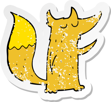 Bir insan tarafından çizilmiş şirin bir tilki çizgi filminin gerilimli yapıştırması.