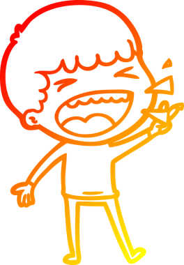 Bir insan tarafından çizilmiş gülen adamın sıcak çizgi çizimi.