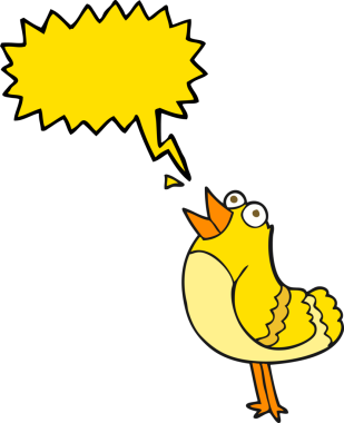 Bir insan tarafından çizilmiş serbest konuşma balonu karikatür kuşu