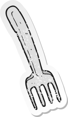 Bir insan tarafından çizilmiş bir karikatür çatalının gerilimli yapıştırması.